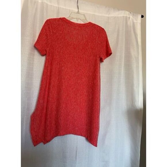 Soft Surroundings Dione Red Poppy Stripe Tee  Women S Knit Top Tunic - Picture 5 of 15